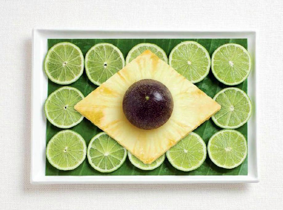 BRAZIL – Bana leaf, limes, pineapple, passion fruit